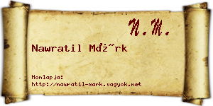 Nawratil Márk névjegykártya